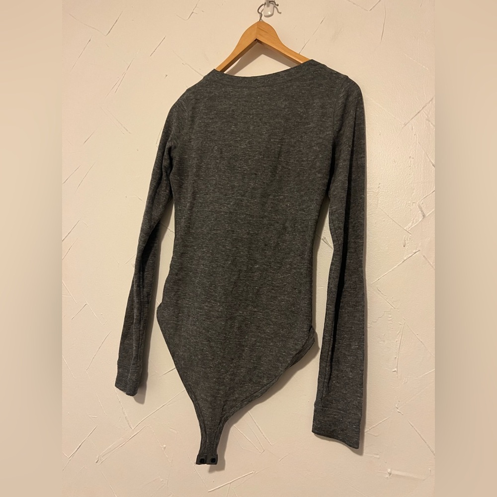 Free People Women's Intimately Dylan Thermal gray Henley Bodysuit Size S - Picture 4 of 6